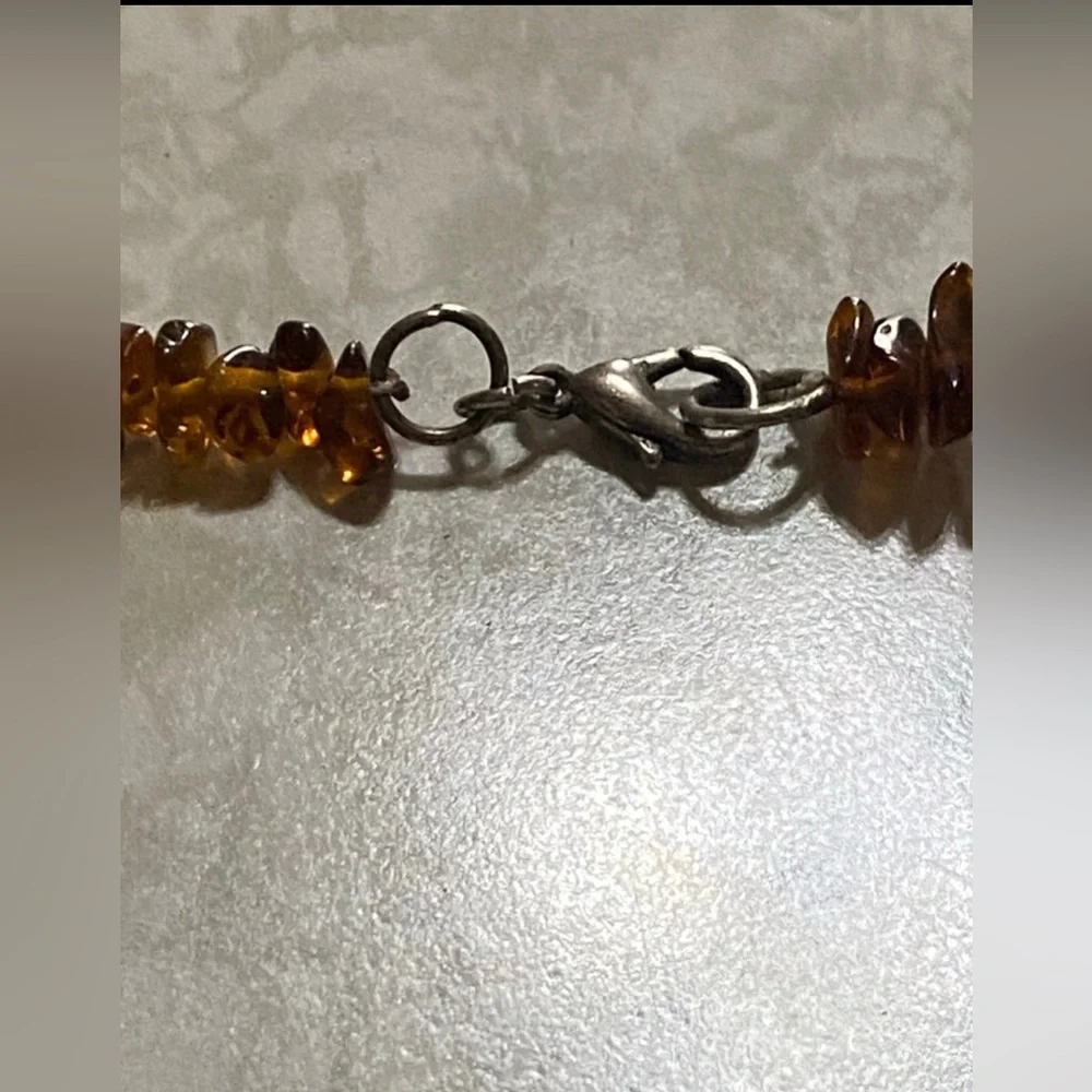 Genuine Amber Chip Bead Necklace #5026 💎